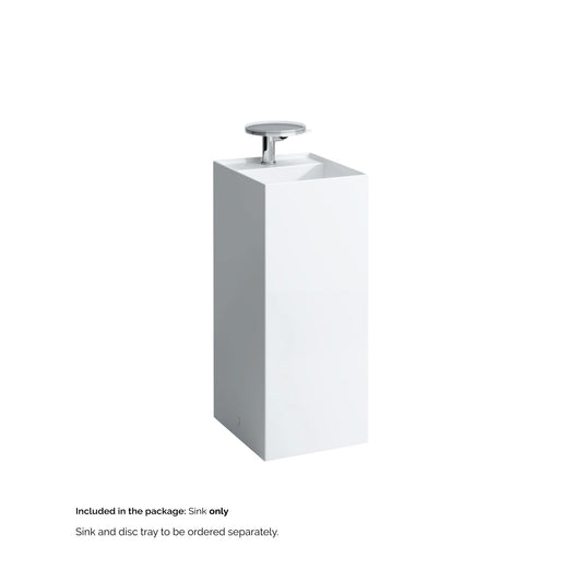 Laufen Kartell 15" x 17" x 35" White Freestanding Bathroom Sink With Faucet Hole