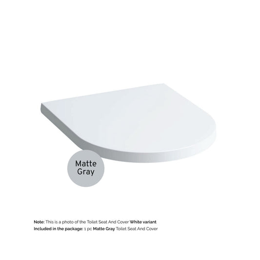 Laufen Kartell 15" x 18" Matte Gray Toilet Seat and Cover With Soft-Close System