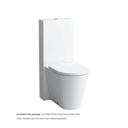 Laufen Kartell 16" x 39" Matte White Dual Flush Floor-Mounted Toilet Tank