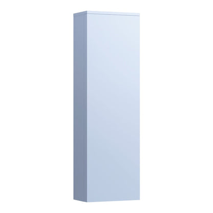 Laufen Kartell 16" x 51" 1-Door Left-Hinged Gray Blue Wall-Mounted Tall Cabinet With 4 Fixed Glass Shelves