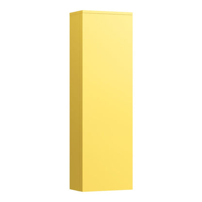Laufen Kartell 16" x 51" 1-Door Left-Hinged Mustard Yellow Wall-Mounted Tall Cabinet With 4 Fixed Glass Shelves