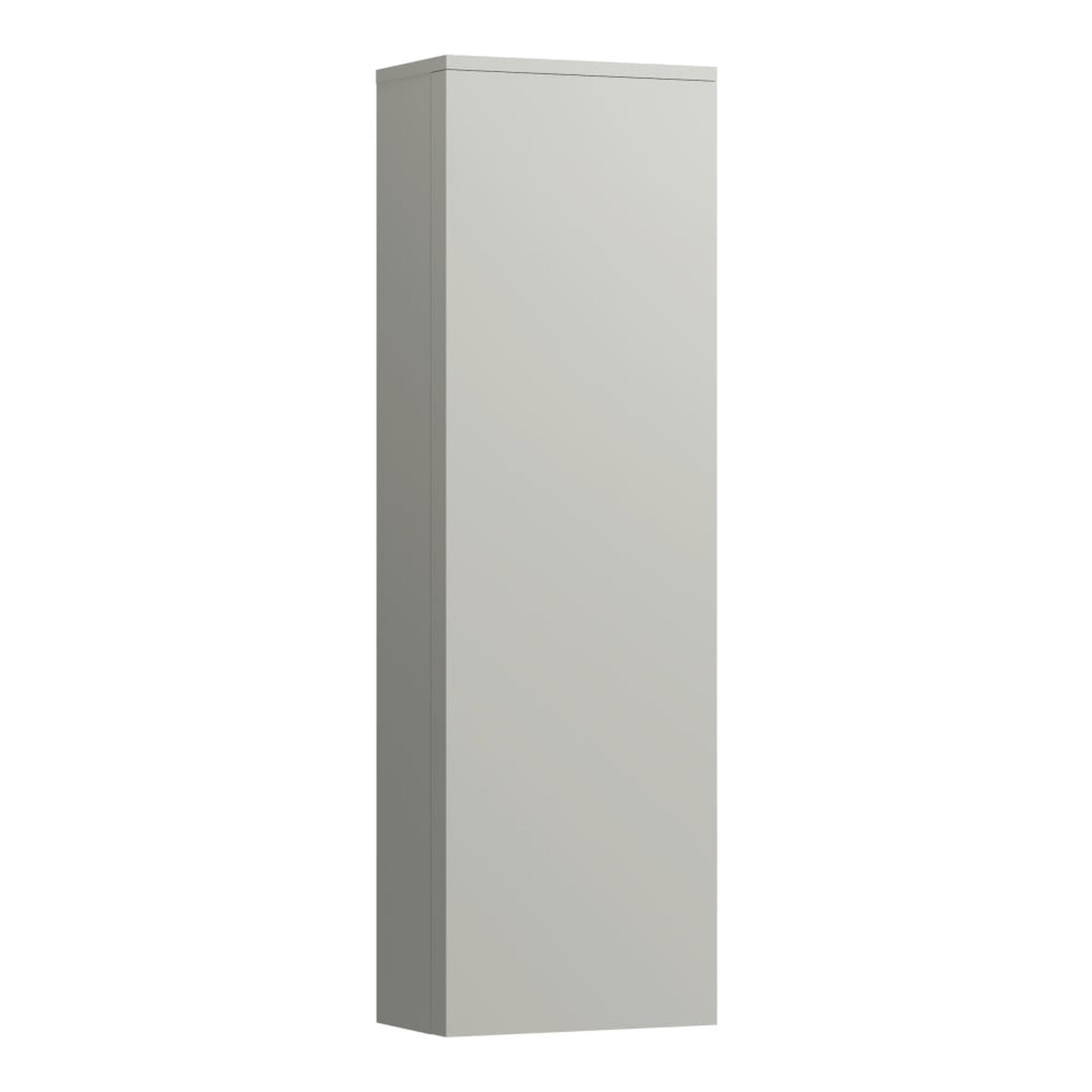 Laufen Kartell 16" x 51" 1-Door Left-Hinged Pebble Gray Wall-Mounted Tall Cabinet With 4 Fixed Glass Shelves