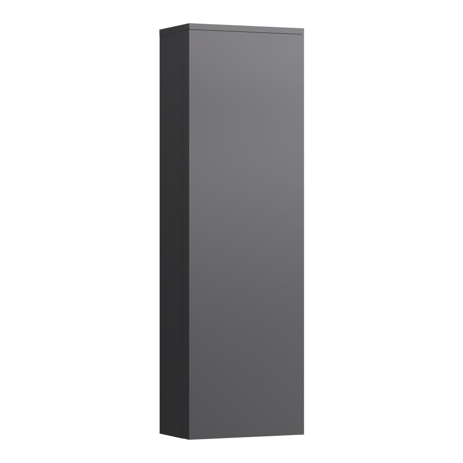 Laufen Kartell 16" x 51" 1-Door Left-Hinged Slate Gray Wall-Mounted Tall Cabinet With 4 Fixed Glass Shelves