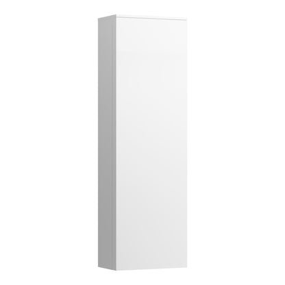 Laufen Kartell 16" x 51" 1-Door Left-Hinged White Wall-Mounted Tall Cabinet With 4 Fixed Glass Shelves