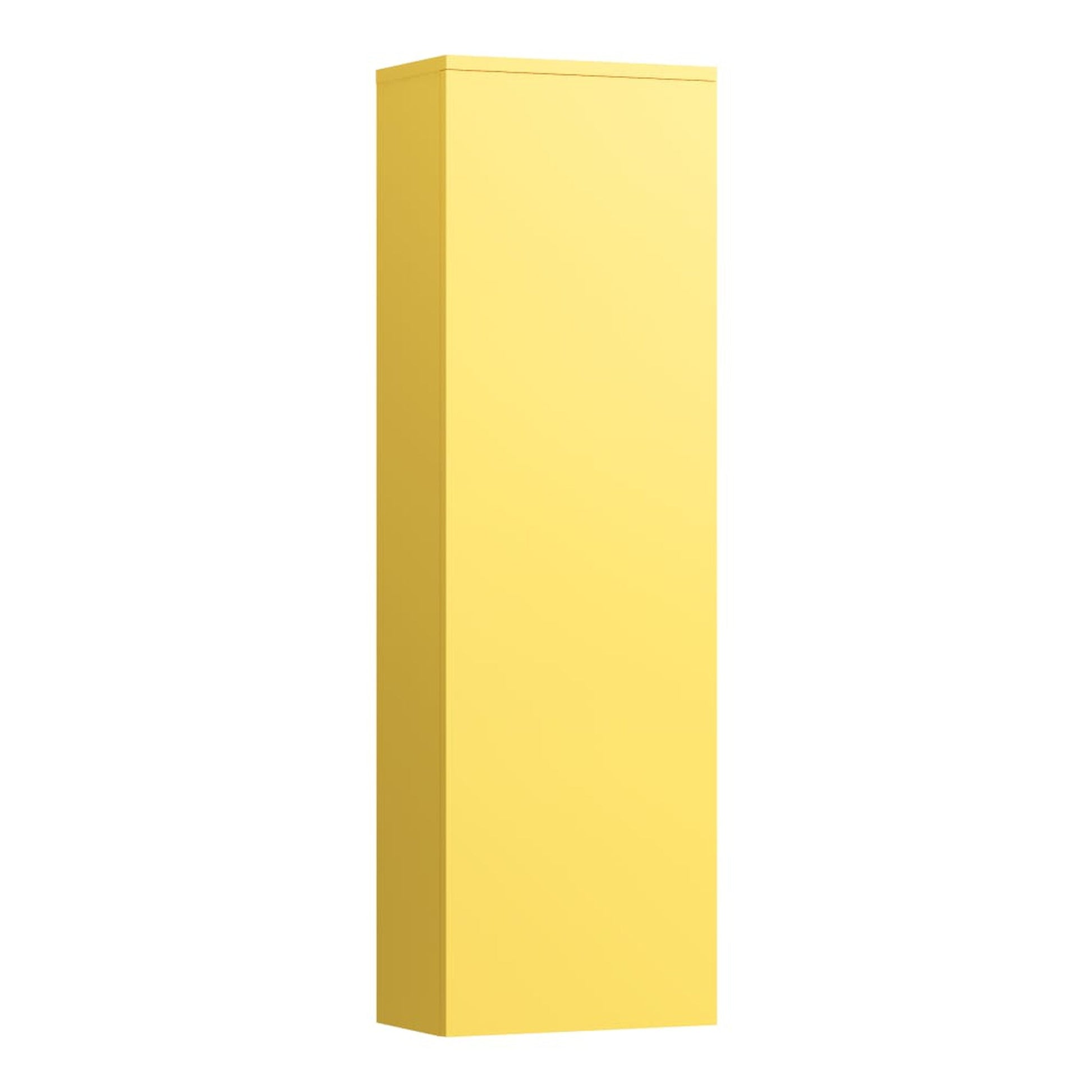 Laufen Kartell 16" x 51" 1-Door Right-Hinged Mustard Yellow Wall-Mounted Tall Cabinet With 4 Fixed Glass Shelves