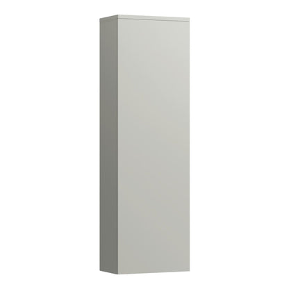 Laufen Kartell 16" x 51" 1-Door Right-Hinged Pebble Gray Wall-Mounted Tall Cabinet With 4 Fixed Glass Shelves