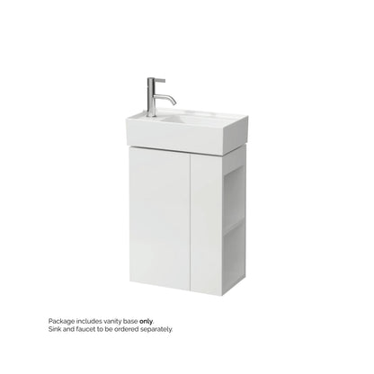 Laufen Kartell 17" 1-Door Left-Hinged White Wall-Mounted Vanity With 2-Tier Open Shelves