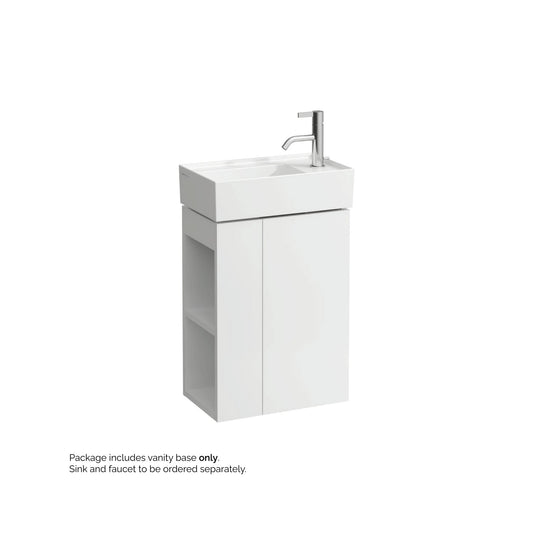 Laufen Kartell 17" 1-Door Right-Hinged White Wall-Mounted Vanity With 2-Tier Open Shelves