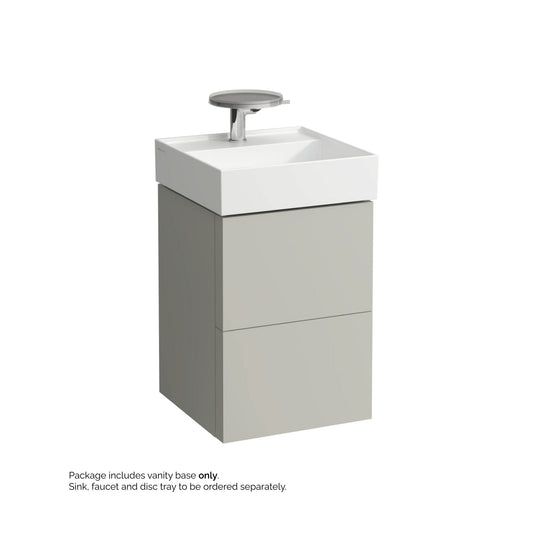 Laufen Kartell 17" 2-Drawer Pebble Gray Wall-Mounted Vanity With Drawer Organizer
