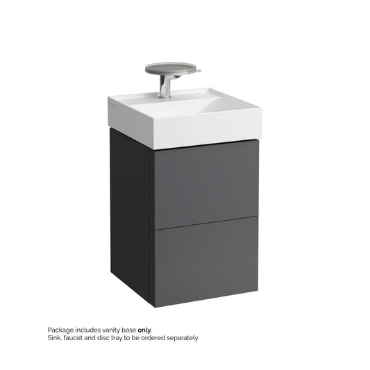 Laufen Kartell 17" 2-Drawer Slate Gray Wall-Mounted Vanity With Drawer Organizer