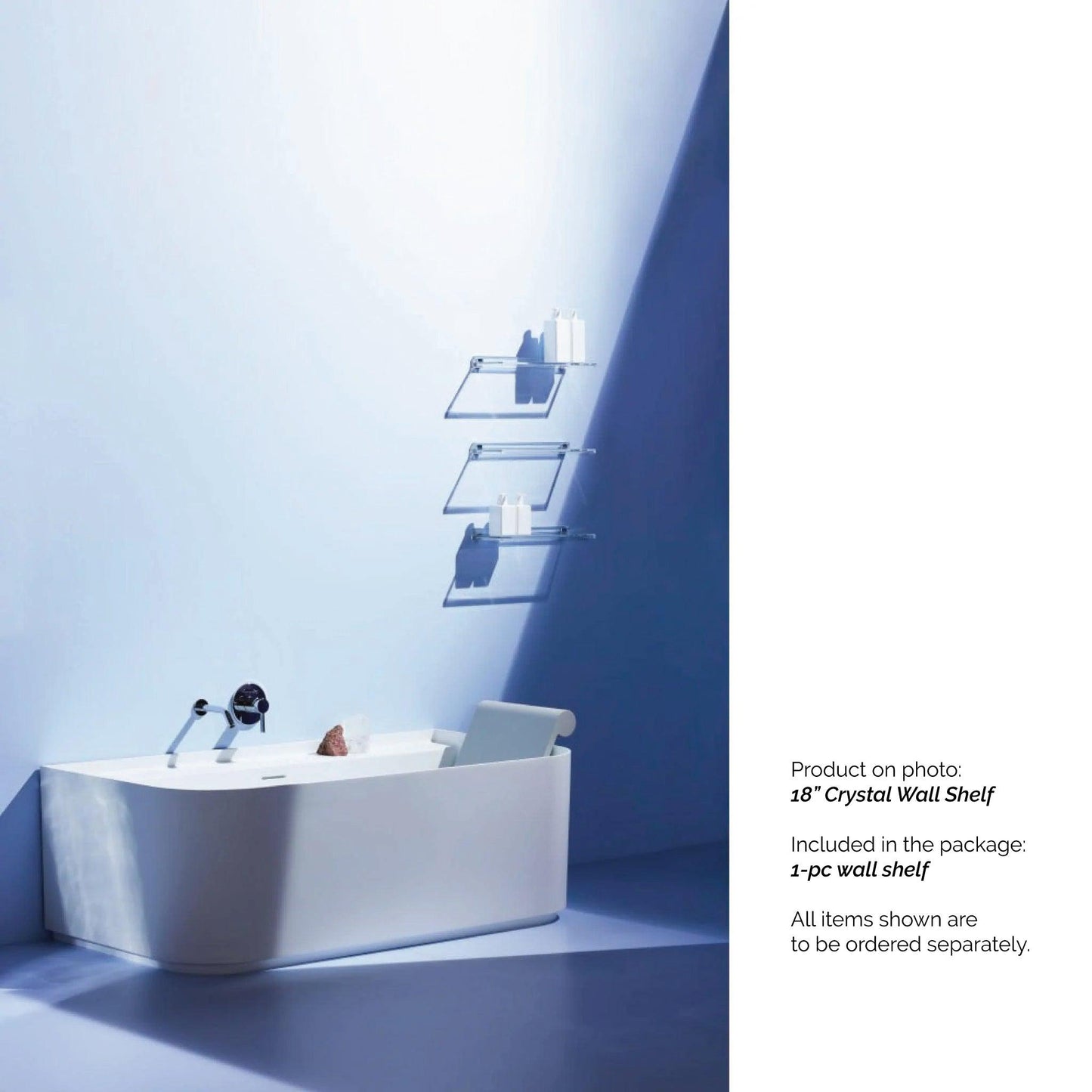 Laufen Kartell 18" Crystal Acrylic Wall Shelf