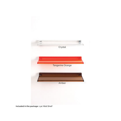 Laufen Kartell 18" Tangerine Orange Acrylic Wall Shelf