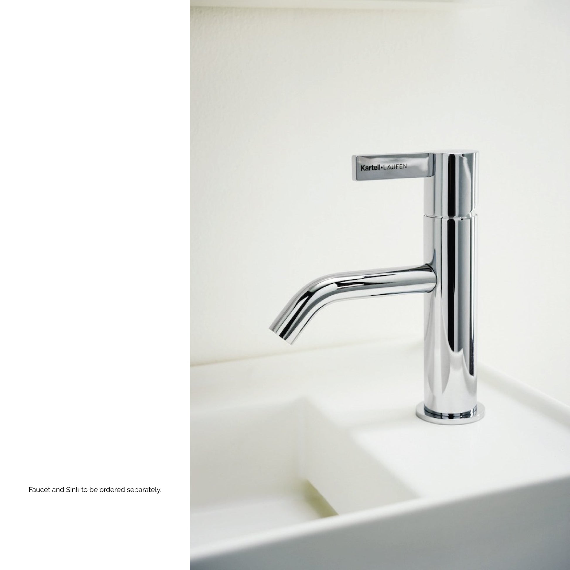 Laufen Kartell 18" x 11" Glossy Black Wall-Mounted Tap Bank-Right Bathroom Sink With Faucet Hole