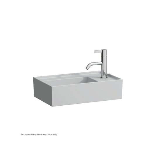 Laufen Kartell 18" x 11" Matte Gray Wall-Mounted Tap Bank-Right Bathroom Sink With Faucet Hole
