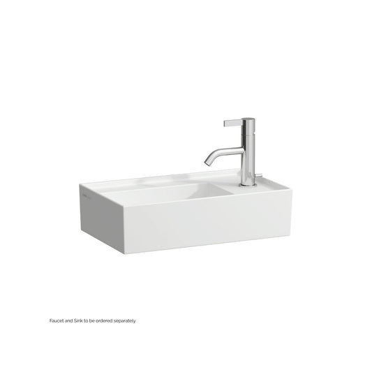 Laufen Kartell 18" x 11" Matte White Wall-Mounted Tap Bank-Right Bathroom Sink With Faucet Hole