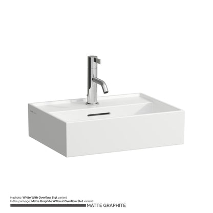 Laufen Kartell 18" x 13" Matte Graphite Wall-Mounted Bathroom Sink With Faucet Hole