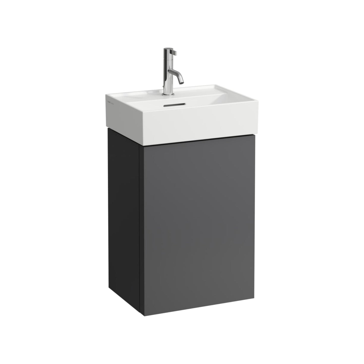 Laufen Kartell 18" x 13" Matte Gray Wall-Mounted Bathroom Sink Without Faucet Hole