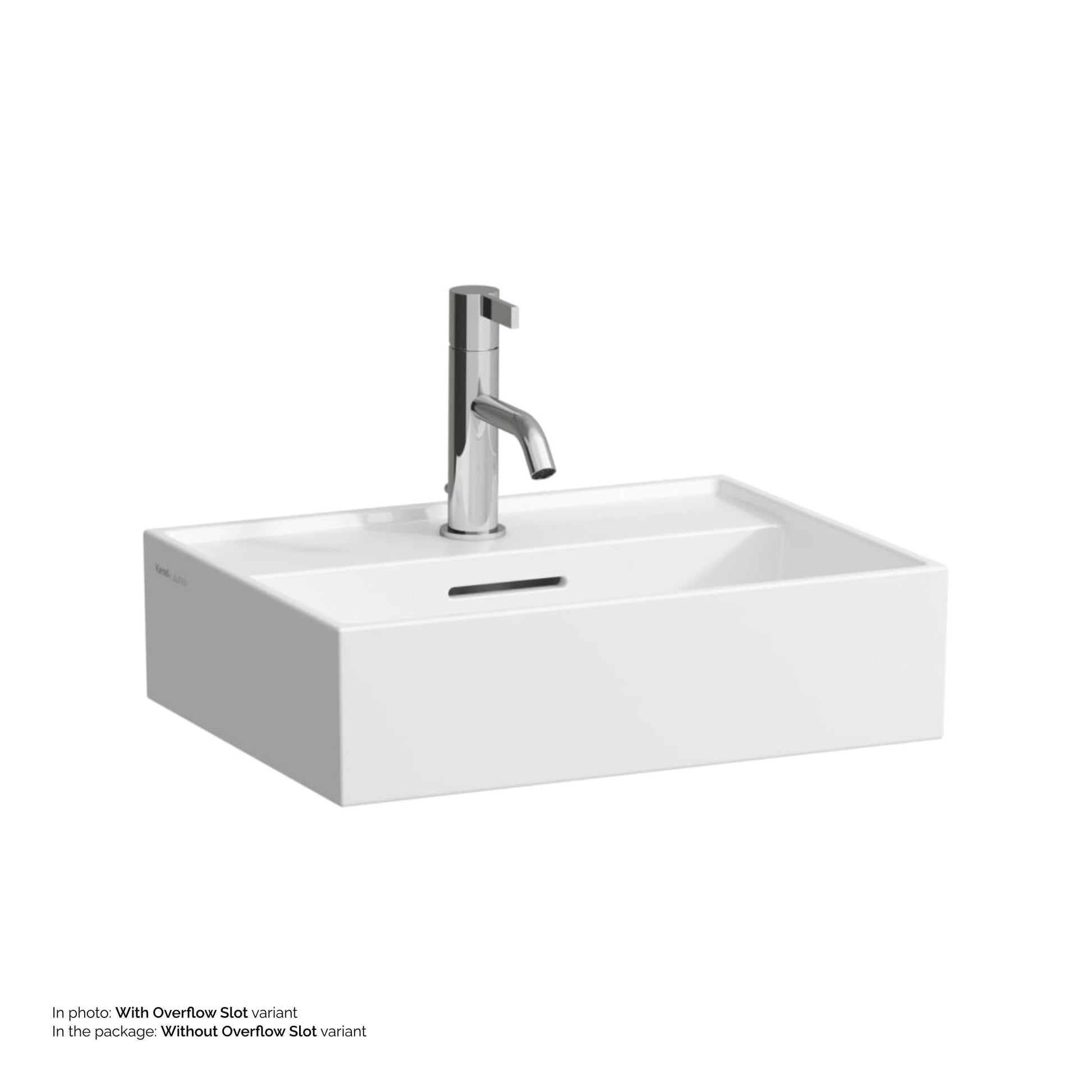 Laufen Kartell 18" x 13" White Countertop Bathroom Sink With Faucet Hole