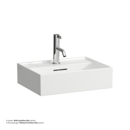 Laufen Kartell 18" x 13" White Wall-Mounted Bathroom Sink With Faucet Hole