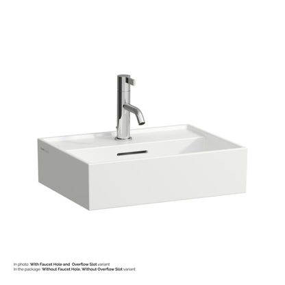 Laufen Kartell 18" x 13" White Wall-Mounted Bathroom Sink Without Faucet Hole