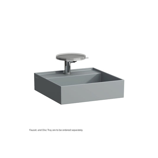Laufen Kartell 18" x 18" Matte Graphite Wall-Mounted Bathroom Sink With Faucet Hole