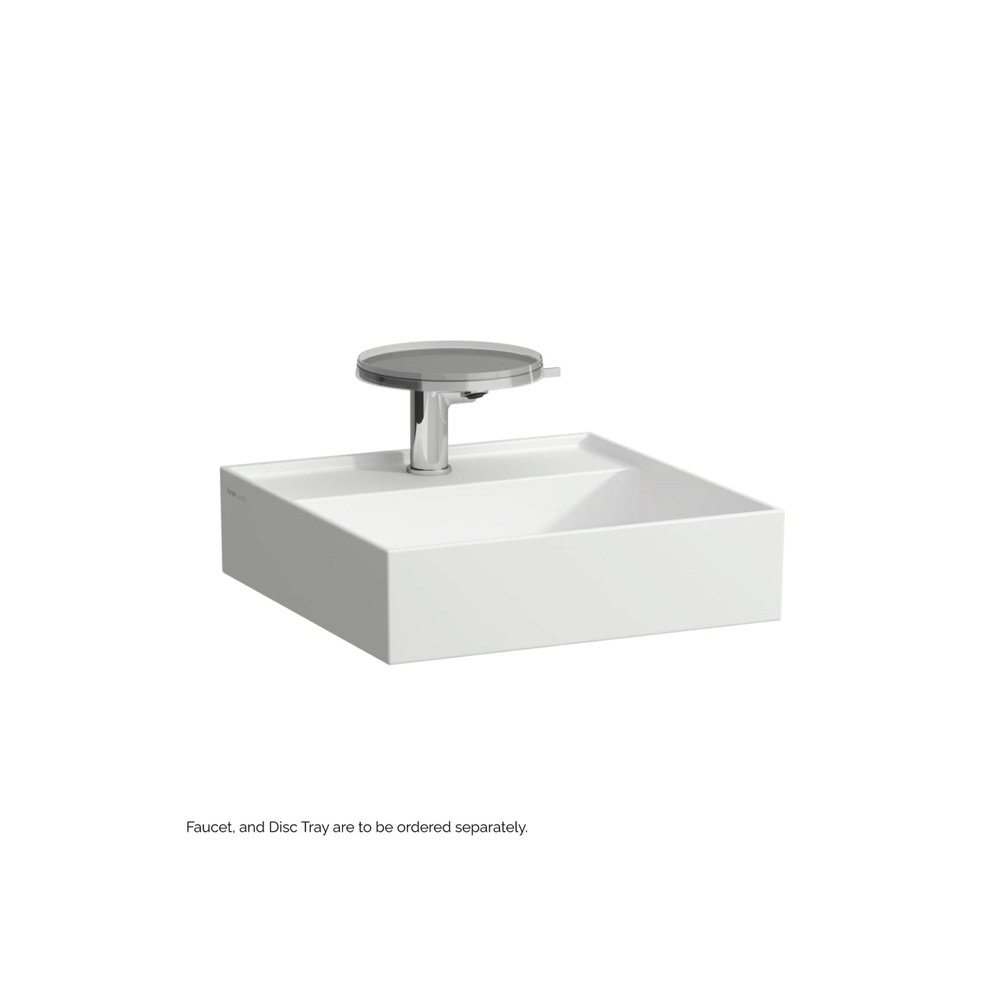 Laufen Kartell 18" x 18" Matte White Wall-Mounted Bathroom Sink With Faucet Hole