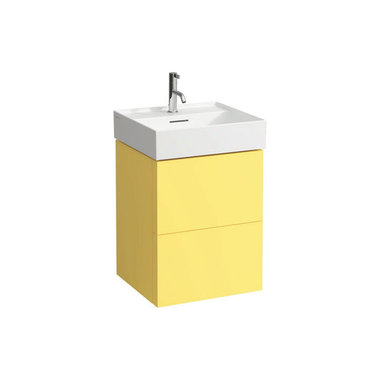 Laufen Kartell 19" 2-Drawer Mustard Yellow Wall-Mounted Vanity With Drawer Organizer