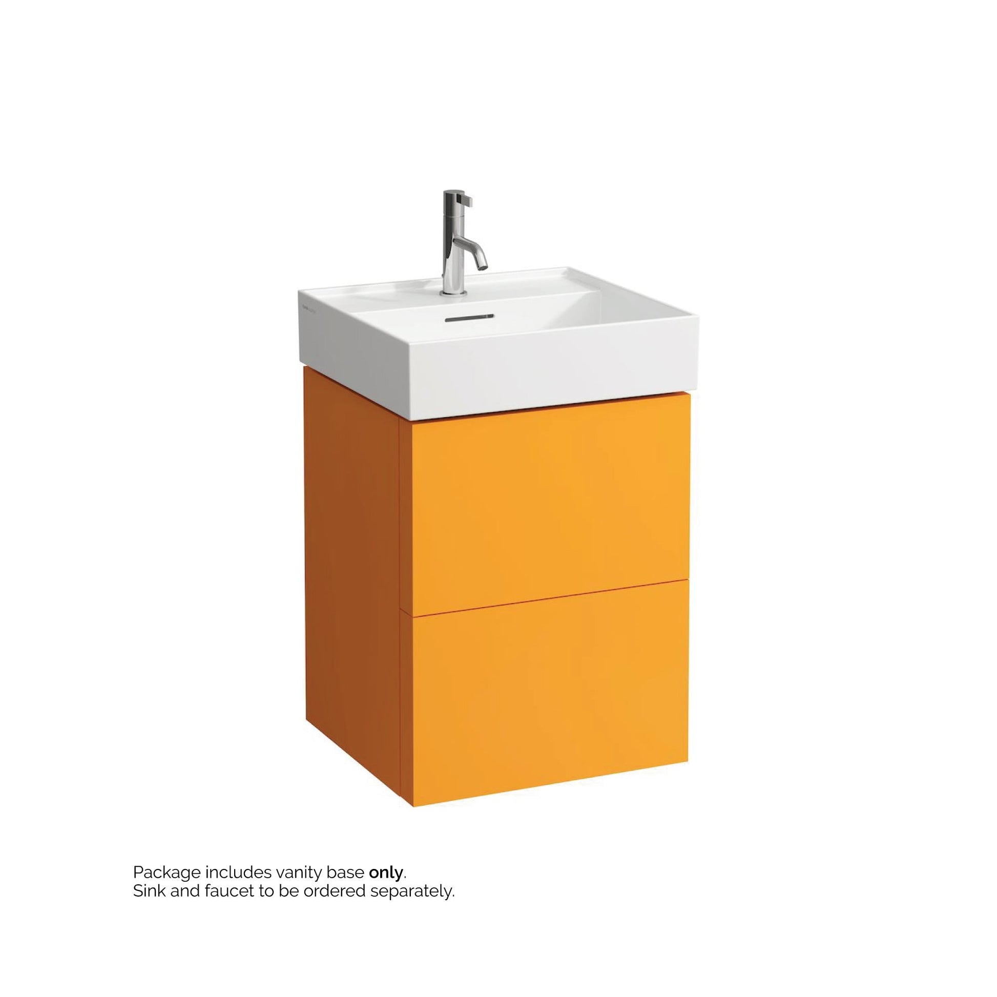 Laufen Kartell 19" 2-Drawer Ochre Brown Wall-Mounted Vanity With Drawer Organizer