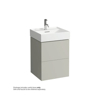Laufen Kartell 19" 2-Drawer Pebble Gray Wall-Mounted Vanity With Drawer Organizer
