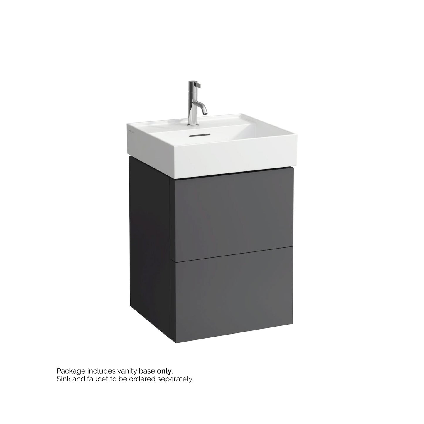 Laufen Kartell 19" 2-Drawer Slate Gray Wall-Mounted Vanity With Drawer Organizer