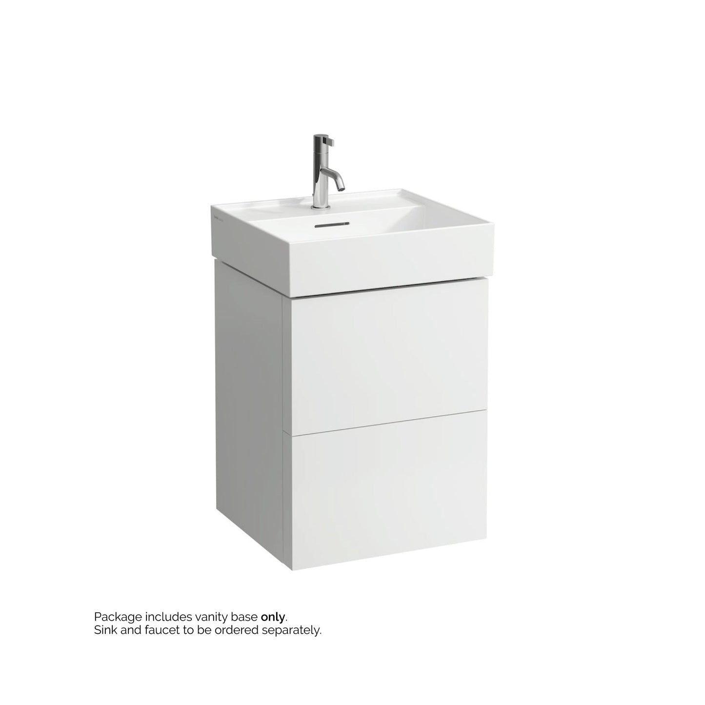 Laufen Kartell 19" 2-Drawer White Wall-Mounted Vanity With Drawer Organizer