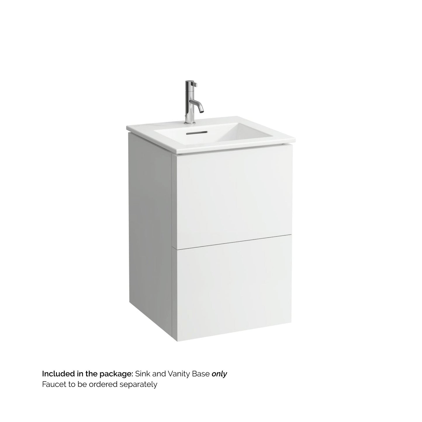 Laufen Kartell 20" 2-Drawer Matte White Wall-Mounted Vanity Set With Single-Hole Bathroom Sink