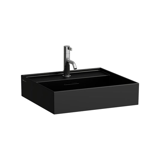 Laufen Kartell 20" x 18" Matte Black Countertop Bathroom Sink With Faucet Hole
