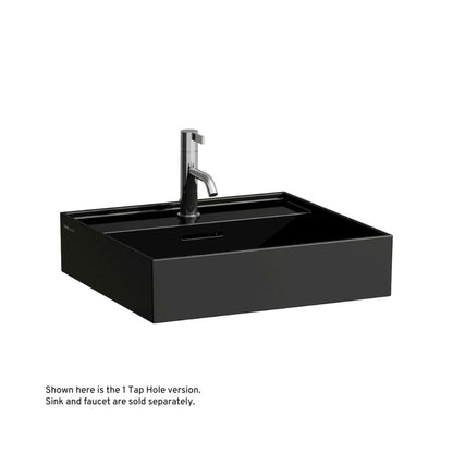 Laufen Kartell 20" x 18" Matte Black Wall-Mounted Bathroom Sink Without Faucet Hole