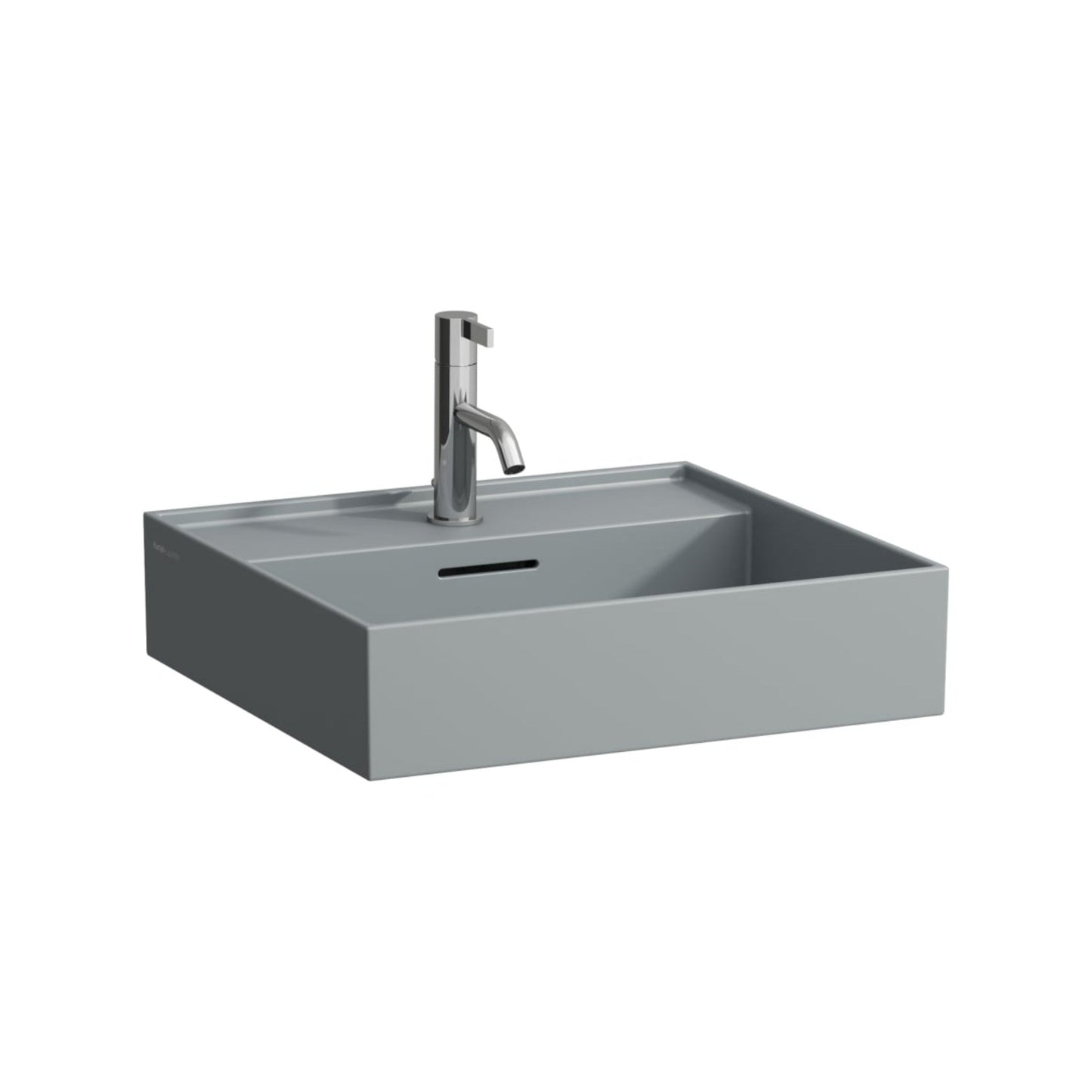 Laufen Kartell 20" x 18" Matte Graphite Countertop Bathroom Sink With Faucet Hole