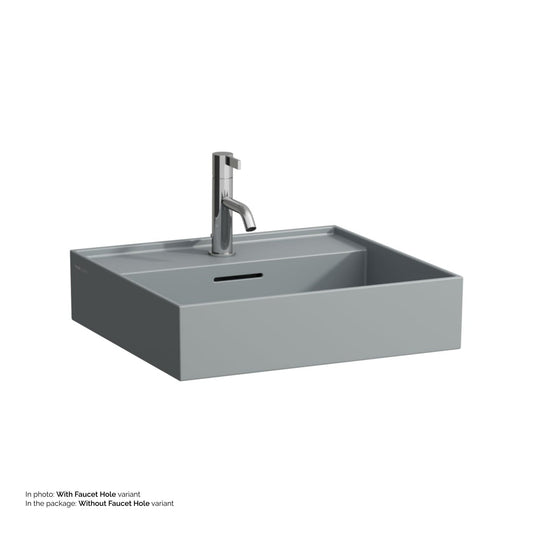 Laufen Kartell 20" x 18" Matte Graphite Countertop Bathroom Sink Without Faucet Hole