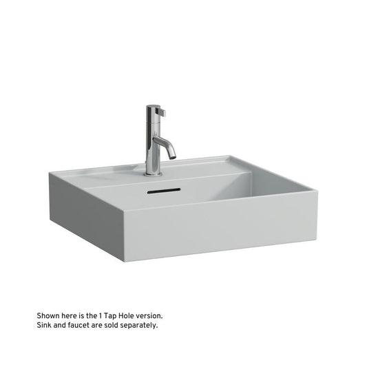 Laufen Kartell 20" x 18" Matte Gray Wall-Mounted Bathroom Sink With 3 Faucet Holes