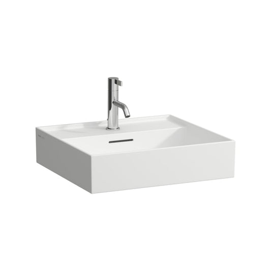 Laufen Kartell 20" x 18" Matte White Countertop Bathroom Sink With Faucet Hole