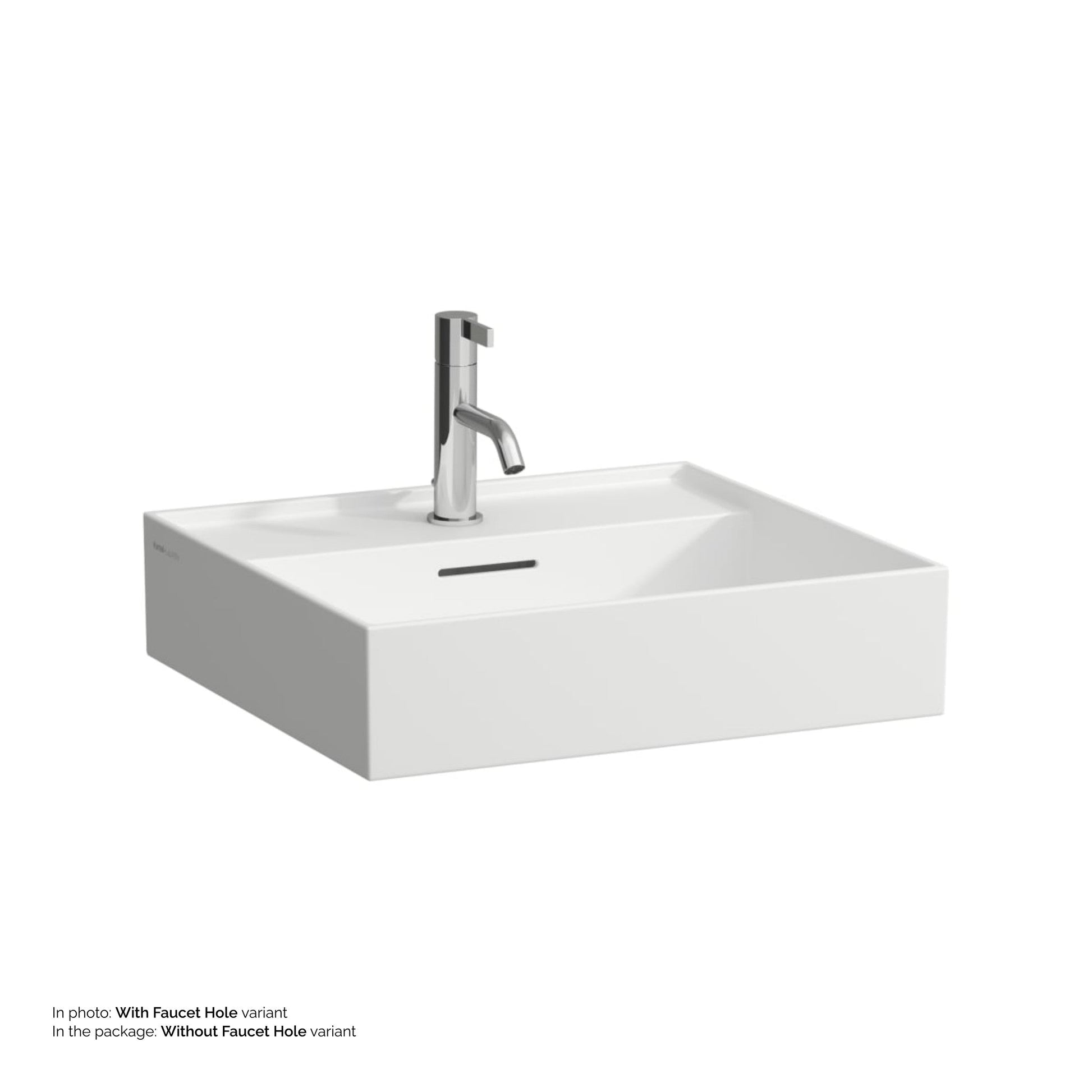 Laufen Kartell 20" x 18" Matte White Countertop Bathroom Sink Without Faucet Hole