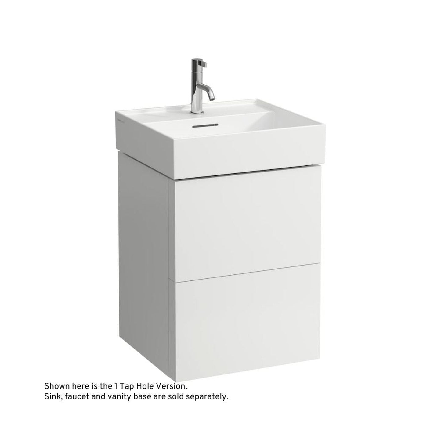 Laufen Kartell 20" x 18" Matte White Wall-Mounted Bathroom Sink With 3 Faucet Holes