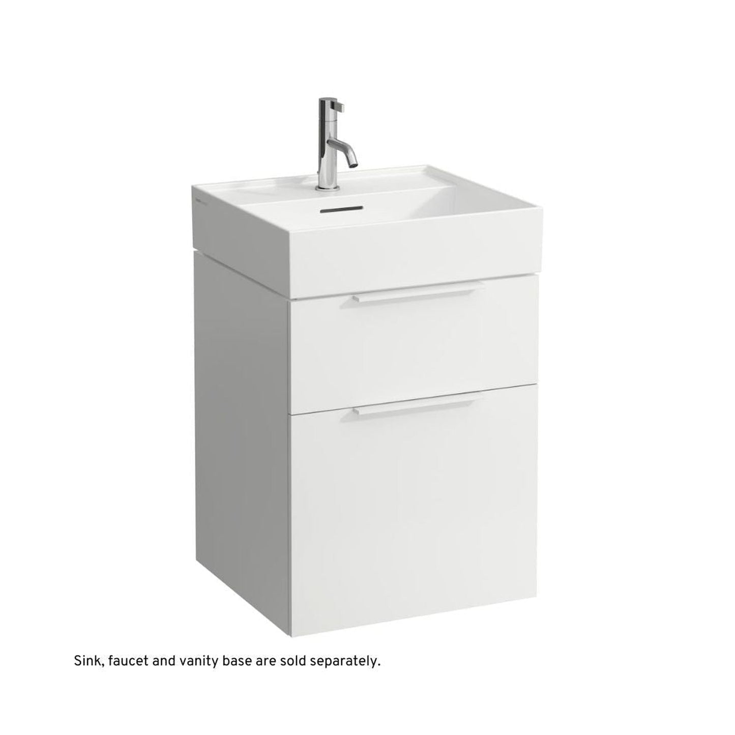 Laufen Kartell 20" x 18" Matte White Wall-Mounted Bathroom Sink With Faucet Hole
