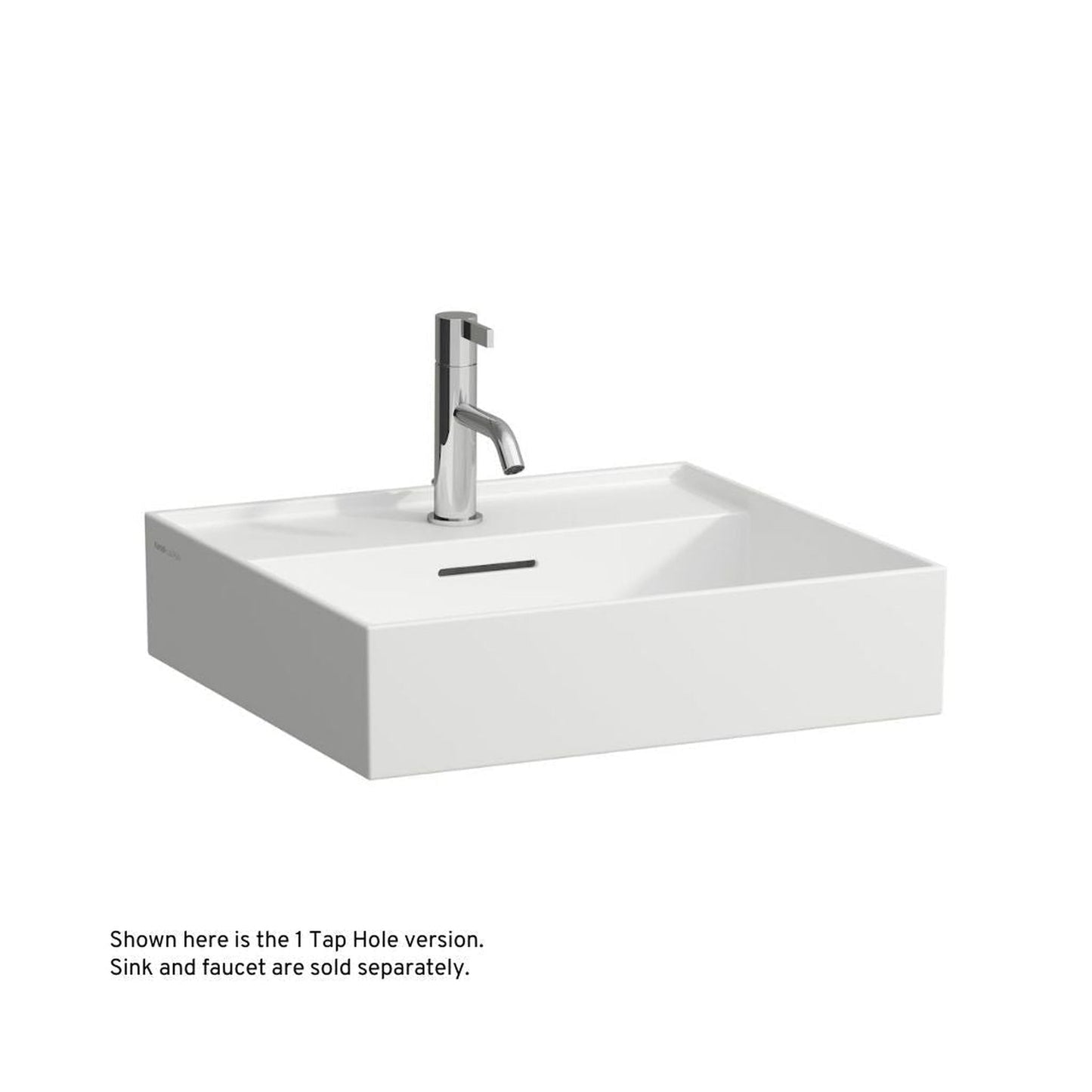 Laufen Kartell 20" x 18" Matte White Wall-Mounted Bathroom Sink Without Faucet Hole