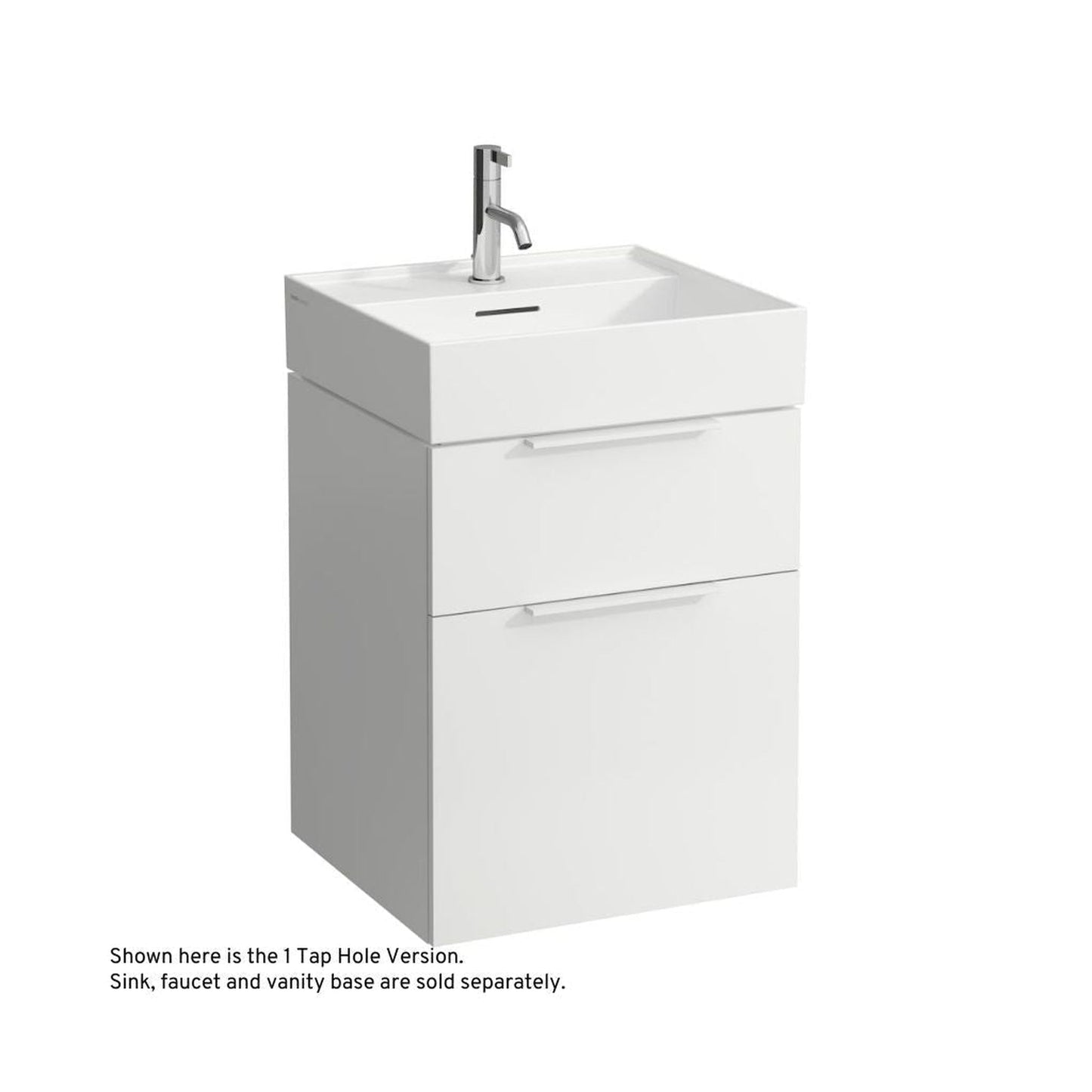 Laufen Kartell 20" x 18" White Wall-Mounted Bathroom Sink With 3 Faucet Holes