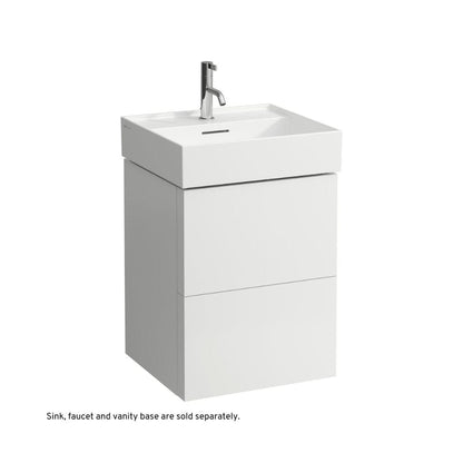 Laufen Kartell 20" x 18" White Wall-Mounted Bathroom Sink With Faucet Hole