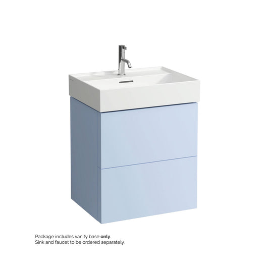 Laufen Kartell 23" 2-Drawer Gray Blue Wall-Mounted Vanity With Drawer Organizer for Kartell Bathroom Sink Model: H810333