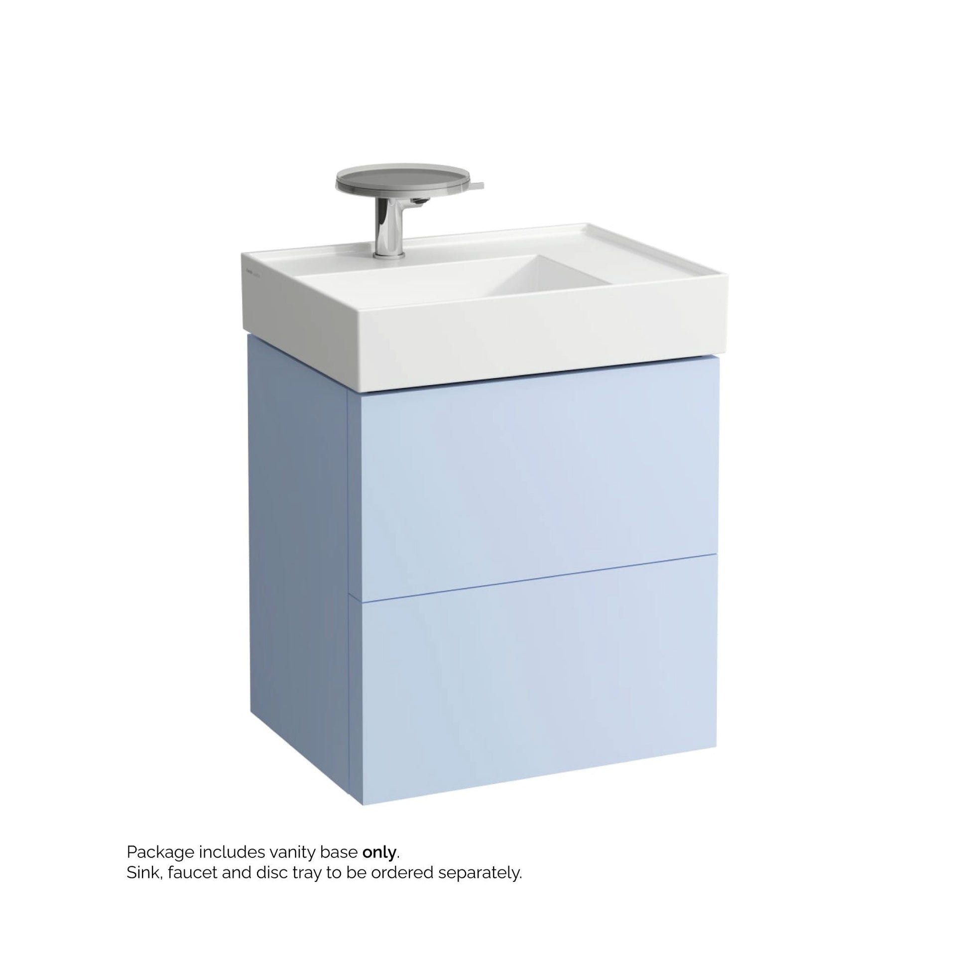 Laufen Kartell 23" 2-Drawer Gray Blue Wall-Mounted Vanity With Drawer Organizer for Kartell Bathroom Sink Model: H810334