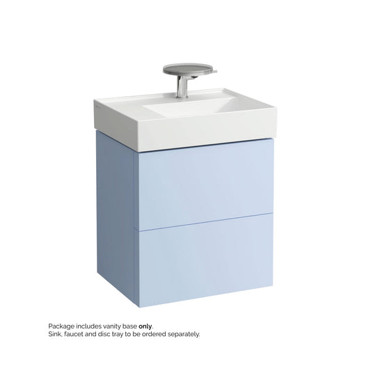 Laufen Kartell 23" 2-Drawer Gray Blue Wall-Mounted Vanity With Drawer Organizer for Kartell Bathroom Sink Model: H810335