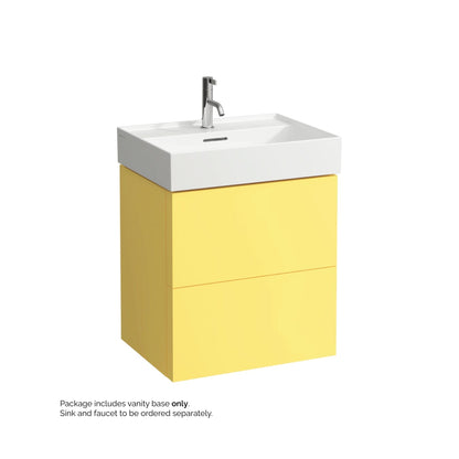 Laufen Kartell 23" 2-Drawer Mustard Yellow Wall-Mounted Vanity With Drawer Organizer for Kartell Bathroom Sink Model: H810333