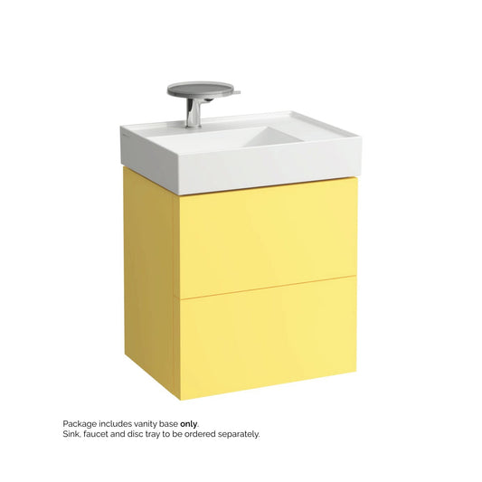 Laufen Kartell 23" 2-Drawer Mustard Yellow Wall-Mounted Vanity With Drawer Organizer for Kartell Bathroom Sink Model: H810334
