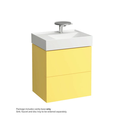 Laufen Kartell 23" 2-Drawer Mustard Yellow Wall-Mounted Vanity With Drawer Organizer for Kartell Bathroom Sink Model: H810335